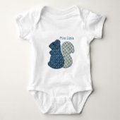 Kute country style Blue Squirrel met naam Romper (Voorkant)