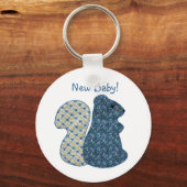 Kute country style Blue Squirrel New Baby Sleutelhanger (Voorkant)