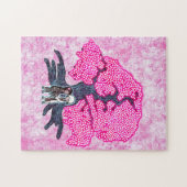 Kute Couple onder de Cherry Blossom Tree Legpuzzel (Horizontaal)