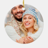 Kute Couples First Kerstfoto Ornaments Keramisch Ornament (Achterkant)