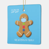 Kute Covid Gingerbrood Man - kerstboom Keramisch Ornament (Links)