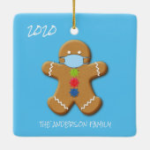 Kute Covid Gingerbrood Man - kerstboom Keramisch Ornament (Achterkant)