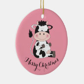 Kute Cow-Cartoon Keramisch Ornament (Rechts)
