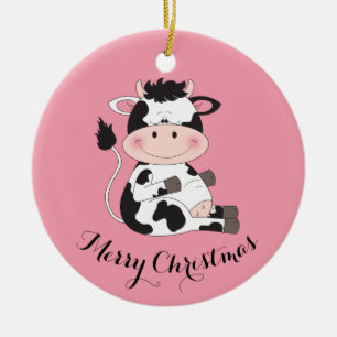 Kute Cow-Cartoon Keramisch Ornament