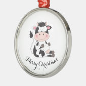 Kute Cow-Cartoon Metalen Ornament (Links)