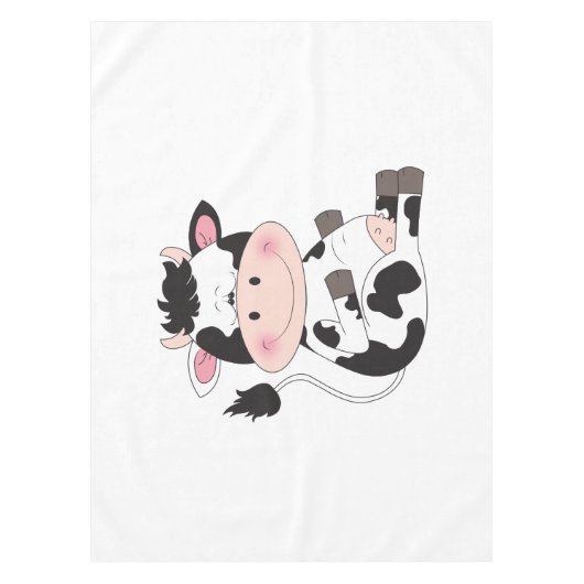 Kute Cow-Cartoon Tafelkleed (Voorkant)