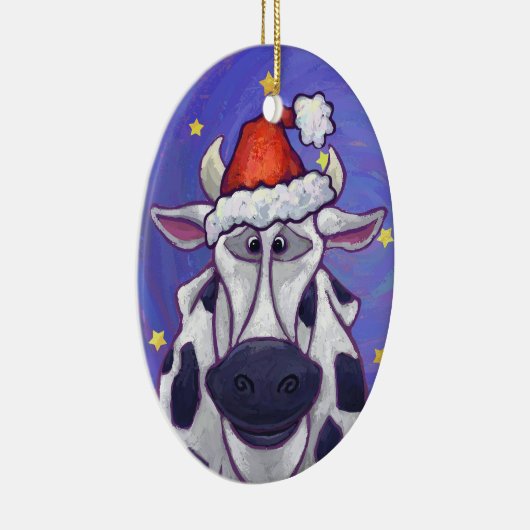 Kute Cow-kerstversiering Keramisch Ornament (Rechts)