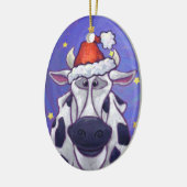Kute Cow-kerstversiering Keramisch Ornament (Links)