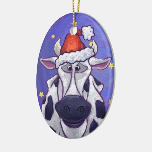 Kute Cow-kerstversiering Keramisch Ornament (Links)