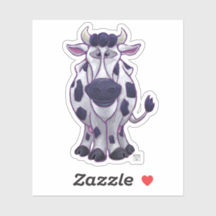 Kute Cow met zwarte en witte vlekken Sticker