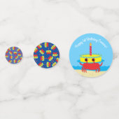 Kute Crab Beach 1st Birthday Party Confetti (Achterkanten)