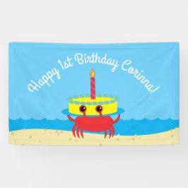Kute Crab Beach 1st Birthday Party Spandoek