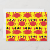 Kute Crab Beach Kinder 1st Birthday Party Kaart (Achterkant)