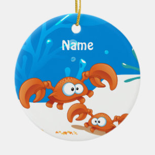 Kute Crab Ocean Beach Ornament