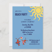 Kute Crawfish Lobster Beach Party Kaart (Achterkant)