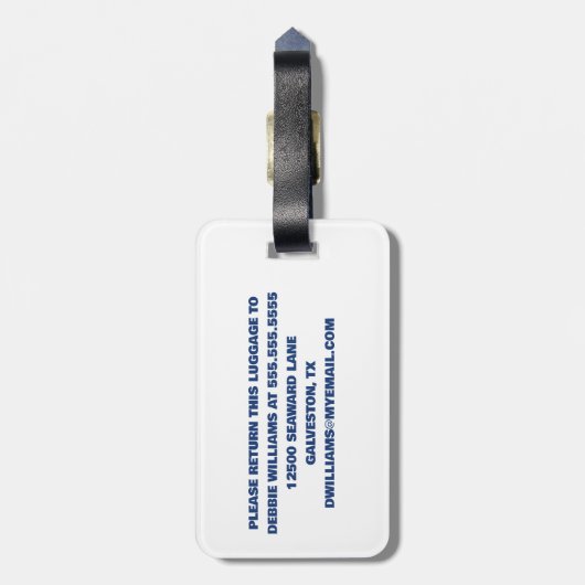 Kute cruise Ship Family Trip Sunset Personated Bagagelabel (Achterkant verticaal)