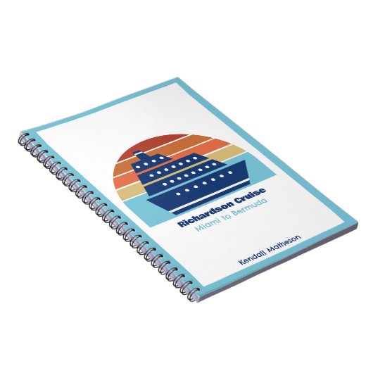 Kute cruise Ship Family Trip Sunset Personated Notitieboek (Rechterzijde)