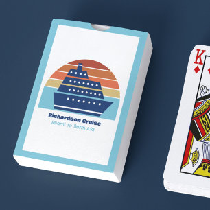 Kute cruise Ship Family Trip Sunset Personated Pokerkaarten
