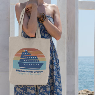 Kute cruise Ship Family Trip Sunset Personated Tote Bag