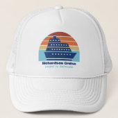 Kute cruise Ship Family Trip Sunset Personated Trucker Pet (Voorkant)