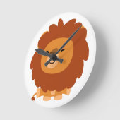 Kute cudly Cartoon Lion Wall Clock Ronde Klok (Hoek)