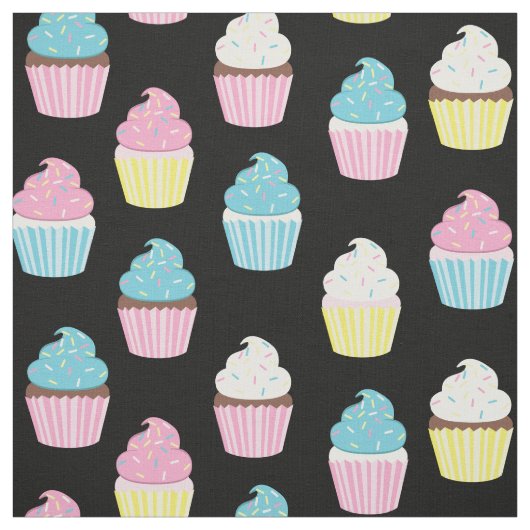 Kute cupcakes Kinder bakkerijbehandelingen Stof (Swatch)