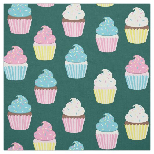 Kute cupcakes Kinder bakkerijbehandelingen Stof (Swatch)
