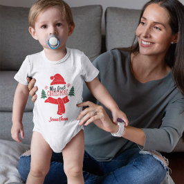 Kute Custom Baby's First KerstTree Santa Hat Romper