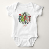 Kute Custom Baby's First KerstTree Star Romper (Voorkant)