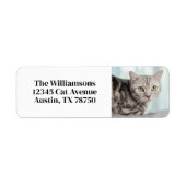 Kute Custom Cat Photo Pet Owner Return Address Etiket (Voorkant)