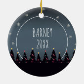 Kute Custom First Kerstpuppy Photo Template Keramisch Ornament (Achterkant)