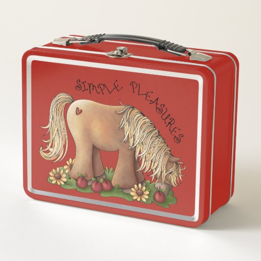 Kute Custom Inspirerend Red Metal Lunch Box (Voorkant)