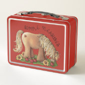 Kute Custom Inspirerend Red Metal Lunch Box (Achterkant)