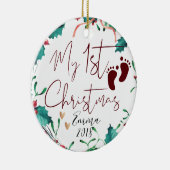 Kute Custom Photo First Kerstboom Keramisch Ornament (Rechts)