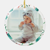 Kute Custom Photo First Kerstboom Keramisch Ornament (Achterkant)