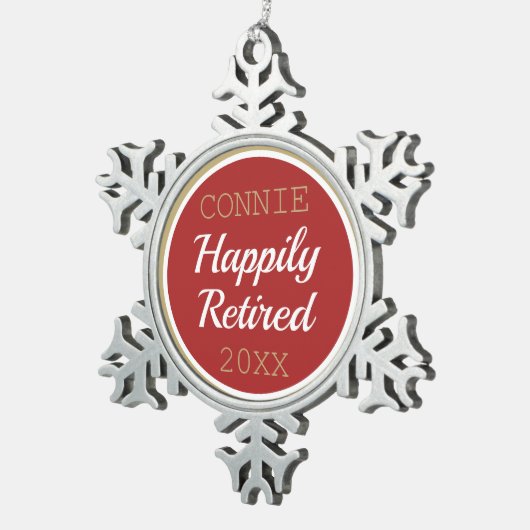 Kute Custom Revermoeid kerstversiering Tin Sneeuwvlok Ornament (Rechts)