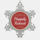 Kute Custom Revermoeid kerstversiering Tin Sneeuwvlok Ornament (Voorkant)