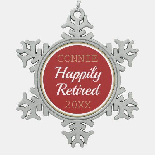 Kute Custom Revermoeid kerstversiering Tin Sneeuwvlok Ornament (Voorkant)