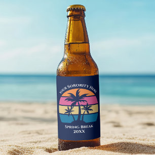 Kute Custom Sorority Spring Break Beach Party Blue Bier Etiket