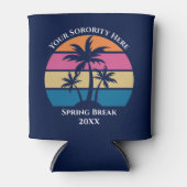 Kute Custom Sorority Spring Break Beach Party Blue Blikjeskoeler (Voorkant)