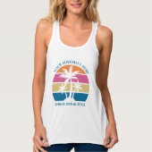 Kute Custom Spring Break Beach Palm Tree Sorority Tanktop (Voorkant)