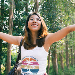 Kute Custom Spring Break Beach Palm Tree Sorority Tanktop