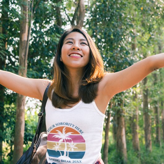 Kute Custom Spring Break Beach Palm Tree Sorority Tanktop