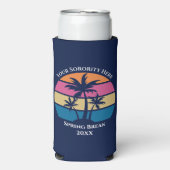 Kute Custom Spring Break Beach Party Palm Tree Seltzer Blikjeskoeler (Seltzer Voorkant)