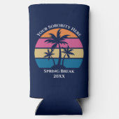 Kute Custom Spring Break Beach Party Palm Tree Seltzer Blikjeskoeler (Achterkant)
