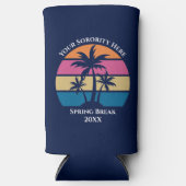 Kute Custom Spring Break Beach Party Palm Tree Seltzer Blikjeskoeler (Voorkant)