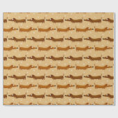 Kute dachshunds wrapppapier cadeaupapier (Vlak)