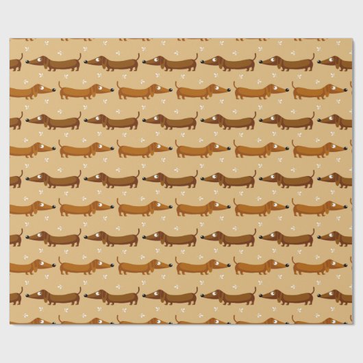 Kute dachshunds wrapppapier cadeaupapier (Vlak)