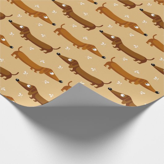 Kute dachshunds wrapppapier cadeaupapier (Hoek)