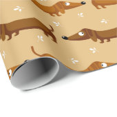 Kute dachshunds wrapppapier cadeaupapier (Rol Hoek)